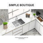 Modern Undermount Stainless Steel Kitchen Sink 16 Gauge, Deep Single Bowl - Gray