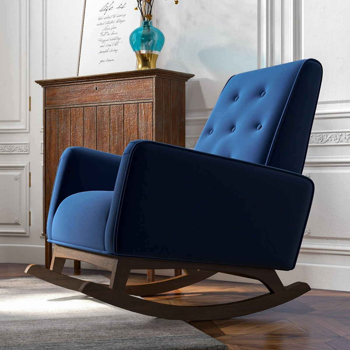 Demetrius Solid Wood Rocking Chair - Multiple Colors