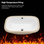 Modern Ceramic Undermount Bathroom Sink with Overflow - White or Black