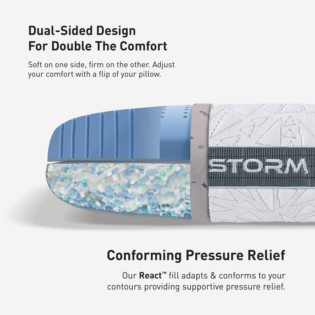 Storm Performance Cooling Pillow with Dual-Sided Comfort - White
