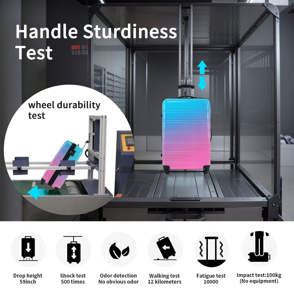 Gradient Color Hardshell Luggage Set with Spinner Wheels and TSA Lock – Light Blue or Purple