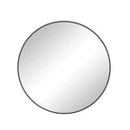 Metal Framed Circular Wall Mirror with Modern Design - Black or Gold
