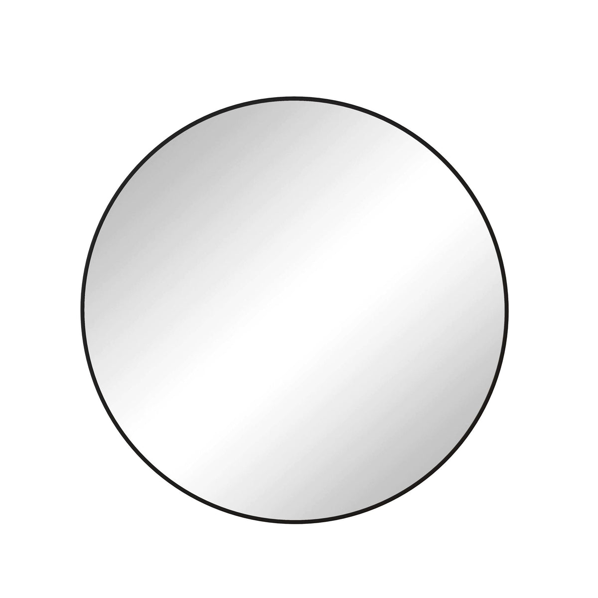 Metal Framed Circular Wall Mirror with Modern Design - Black or Gold