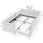 Cute Rabbit Ear Upholstered Platform Bed Frame with Safety Rail - Multiple Colors