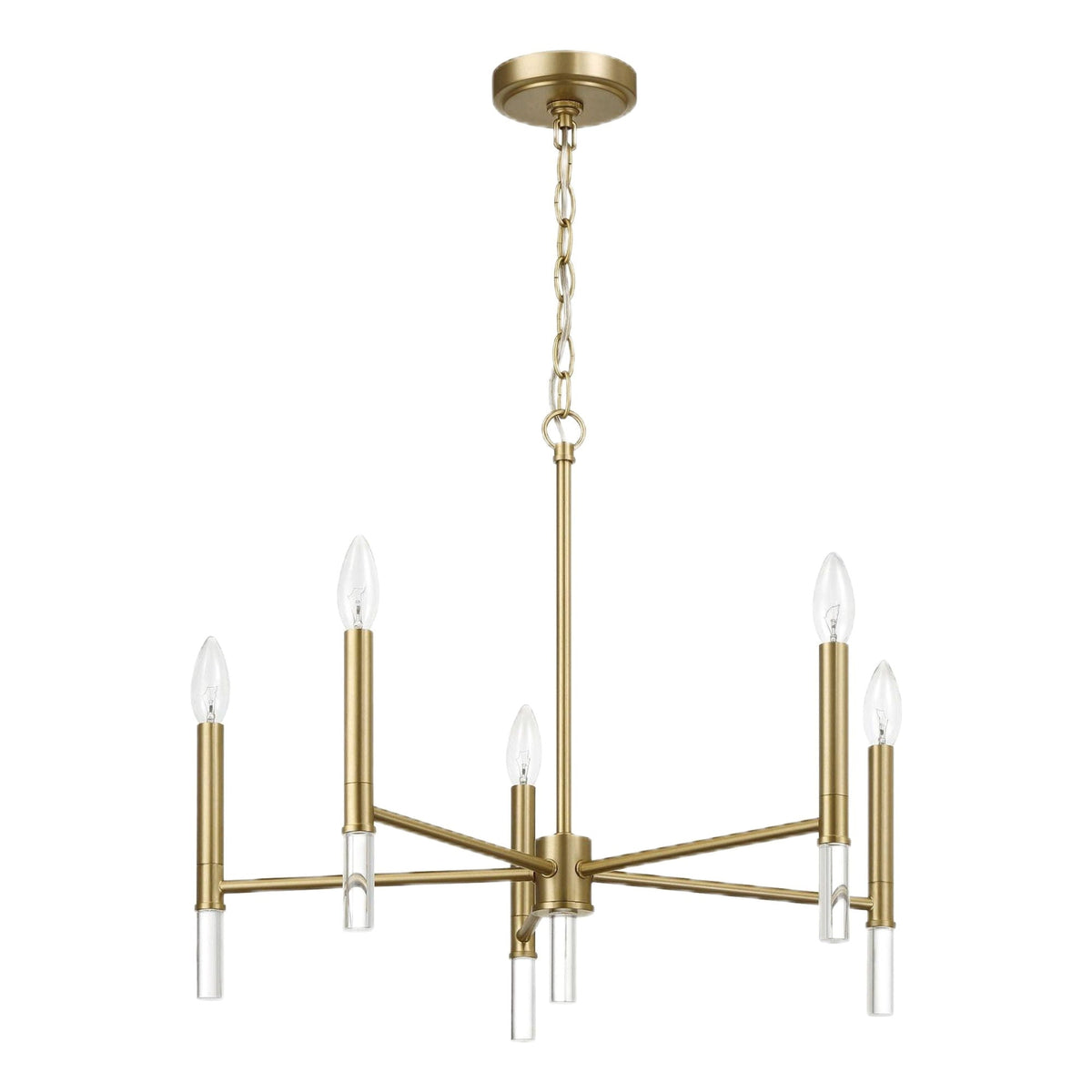 Courtyard 5 Light Candle Chandelier - Clear / Gold