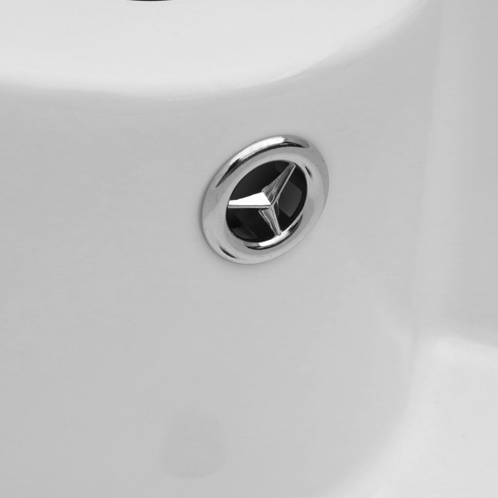 15" Pedestal Sink with Space Saving Design - White