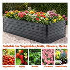 Metal Raised Garden Bed Kit with Gloves - Galvanized Steel