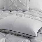 7 Piece Tufted Comforter Set Grey King
