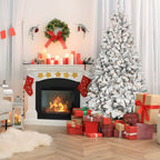 7.5FT Flocked Christmas Tree with 550 UL Lights