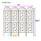 Rustproof Metal Garden Trellis Set with Reliable Plant Support - Brown