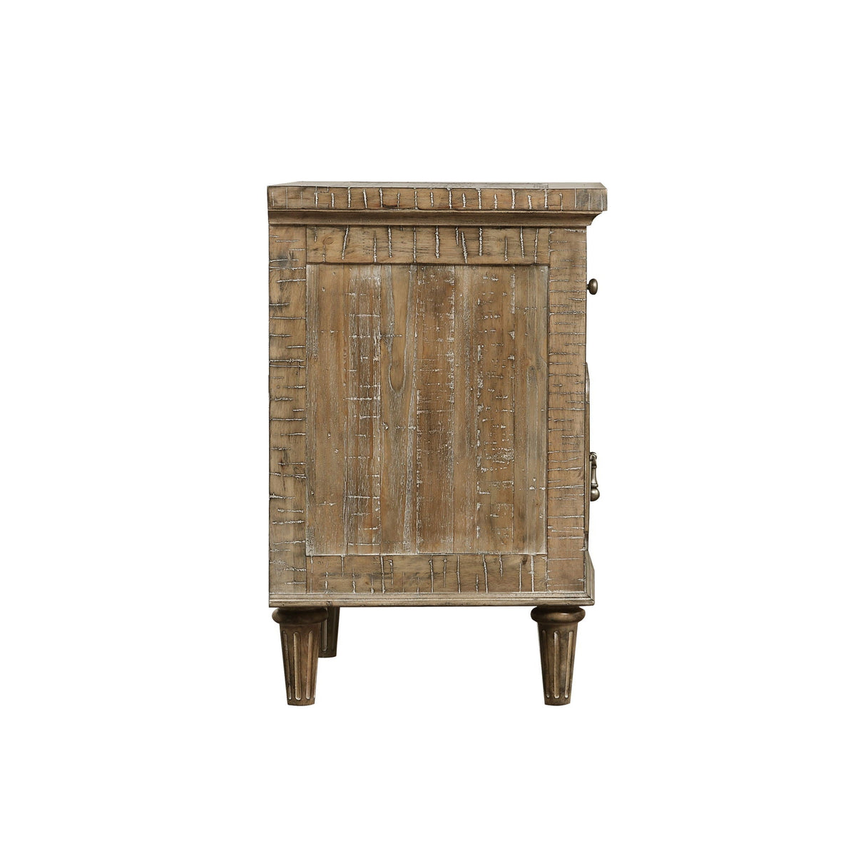 Taupe 2 Drawer Nightstand with Spacious Storage - Solid Wood