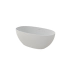 59" Solid Surface Soaking Bathtub with Freestanding Design - Matte White