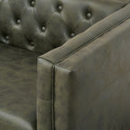 83" Tech Fabric Sofa with Metal Legs, 3 Seater Modern Upholstered Sofa - Green