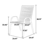 Grey Patio Chairs 4 Piece Set with Breathable Textilene Fabric - Grey