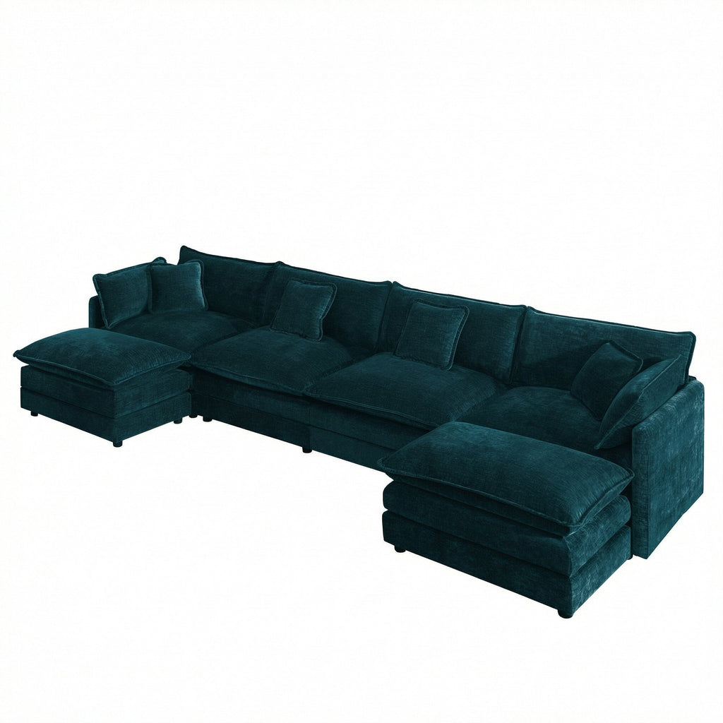 Comfort U Shaped Couch with Reversible Chaise - Chenille
