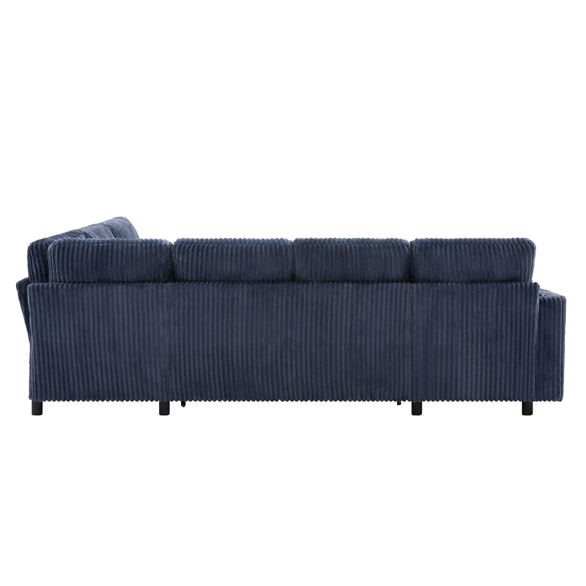 Convertible U-Shaped Sectional Sofa Bed with USB Ports and Storage – Black, Dark Gray, Blue