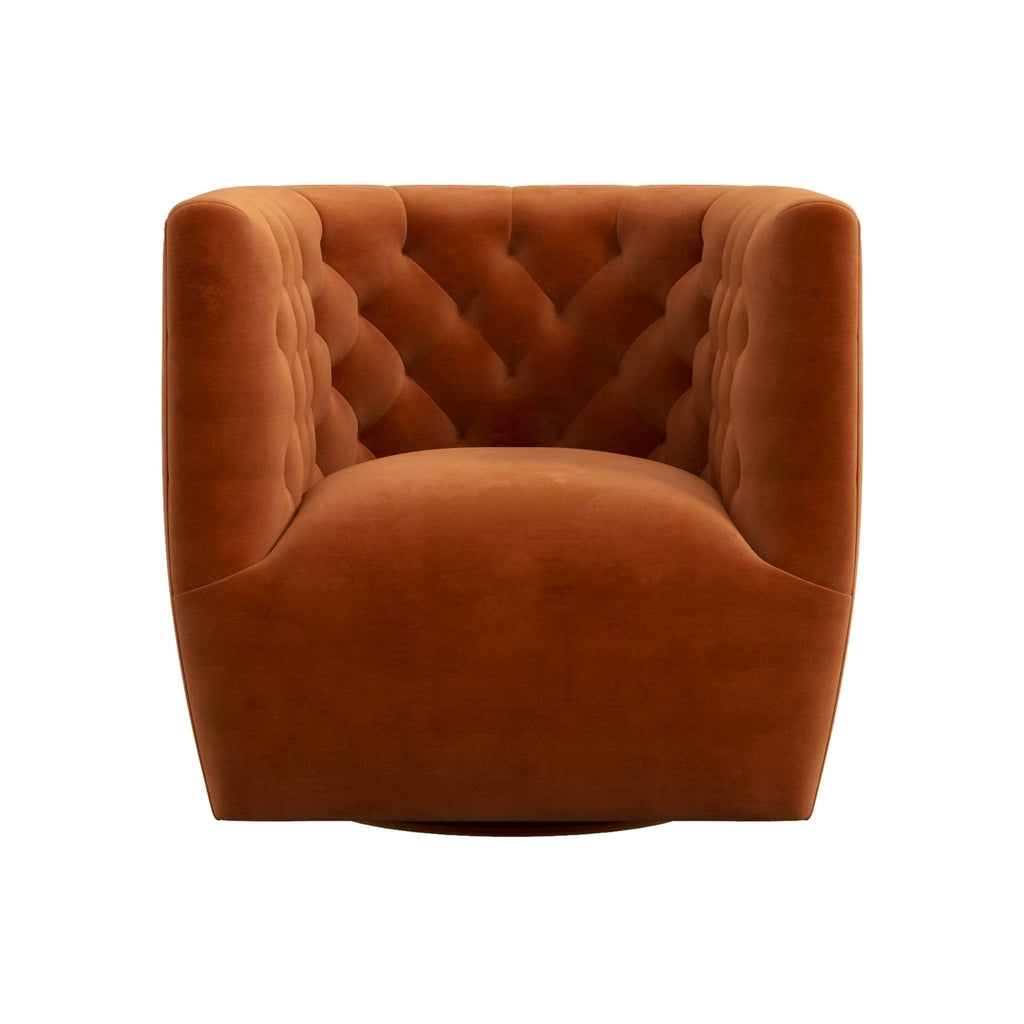 Ergonomic Design Swivel Chair with Tufted Accent - Multiple Colors