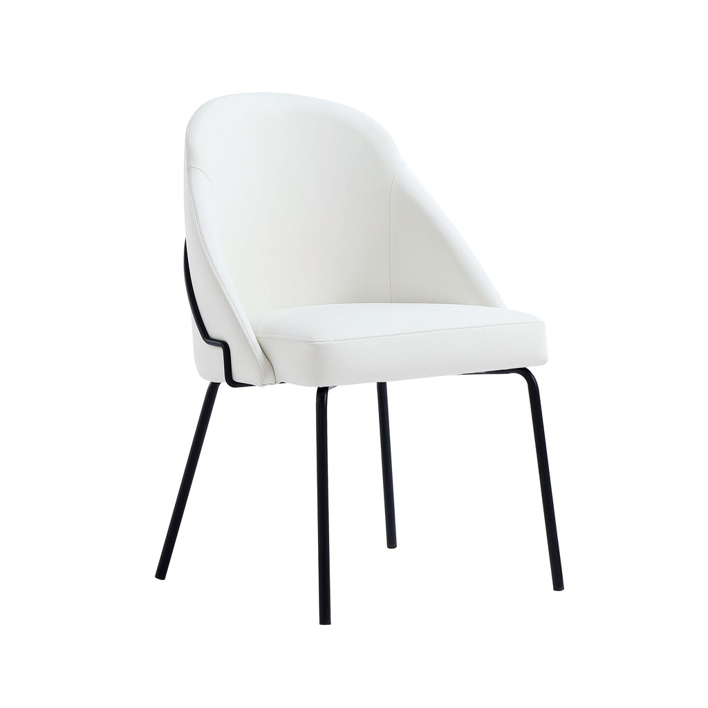 Modern Vegan Upholstered Dining Chair with High-Density Foam - Beige, Gray, or White