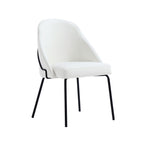 Modern Vegan Upholstered Dining Chair with High-Density Foam - Beige, Gray, or White