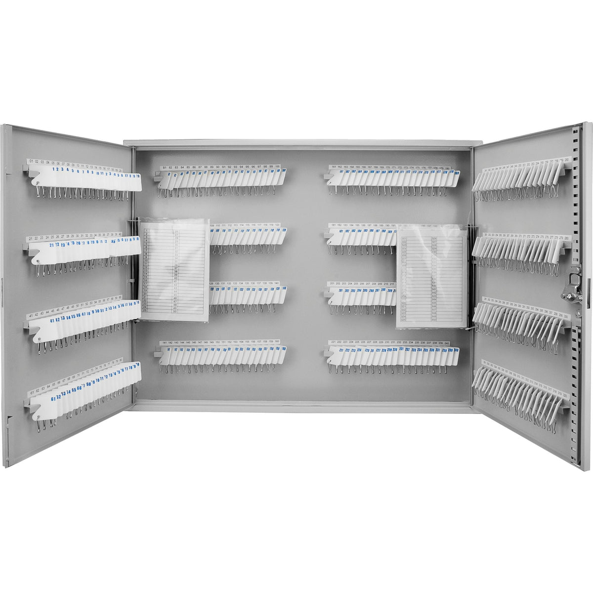 Adjustable Key Cabinet with Lock - Multiple Sizes, Gray or Black