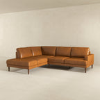 L-Shaped Sectional Sofa with Modern Design - Light Brown