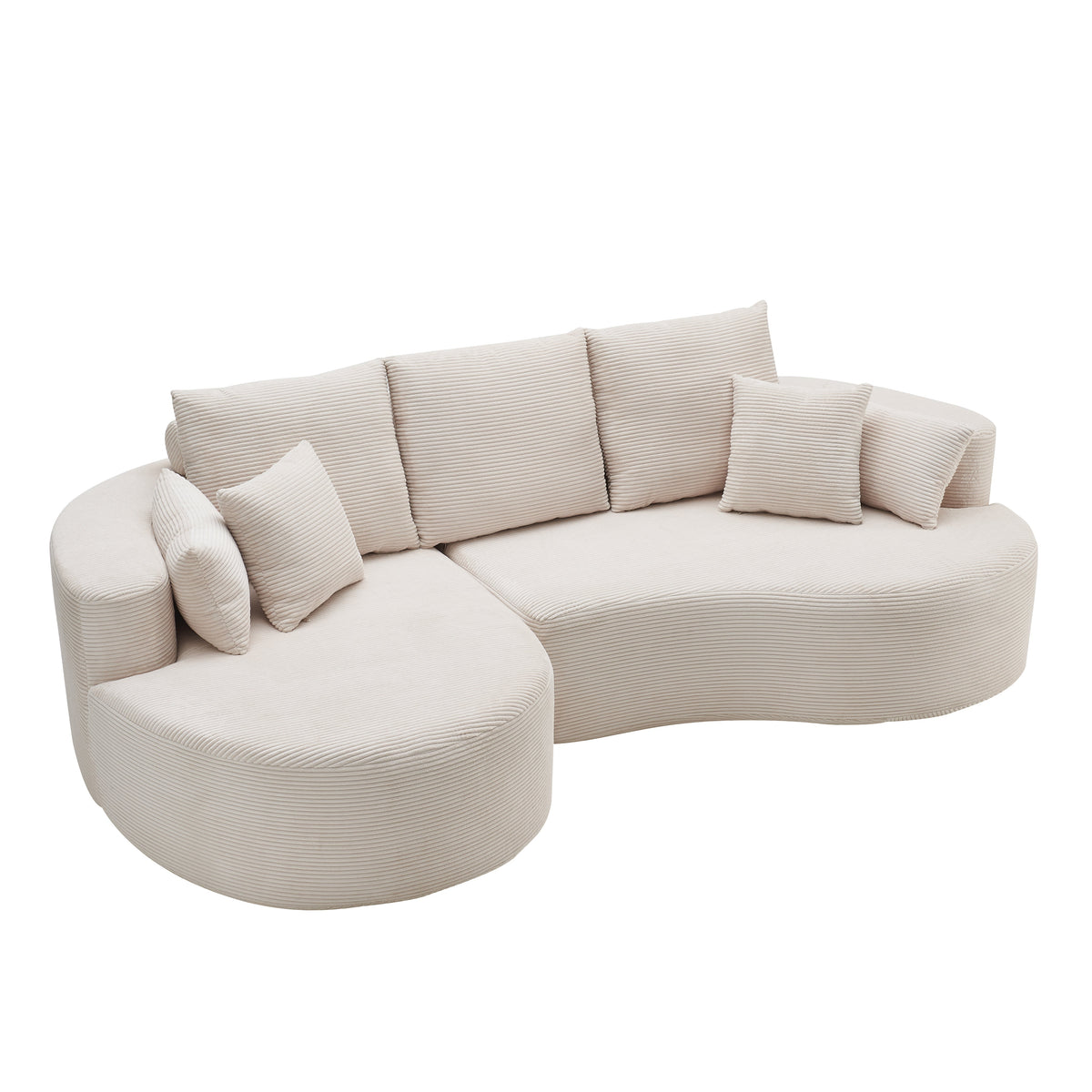 106 In. 2-Piece Fabric Cloud Curved Sectional Sofa