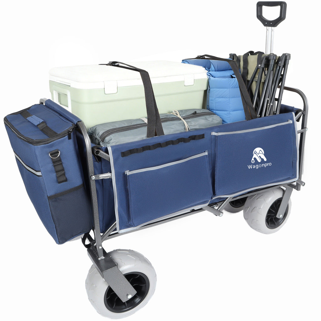 Beach Wagon with Big Wheels for Sand with 500lb Capacity - Dark Blue
