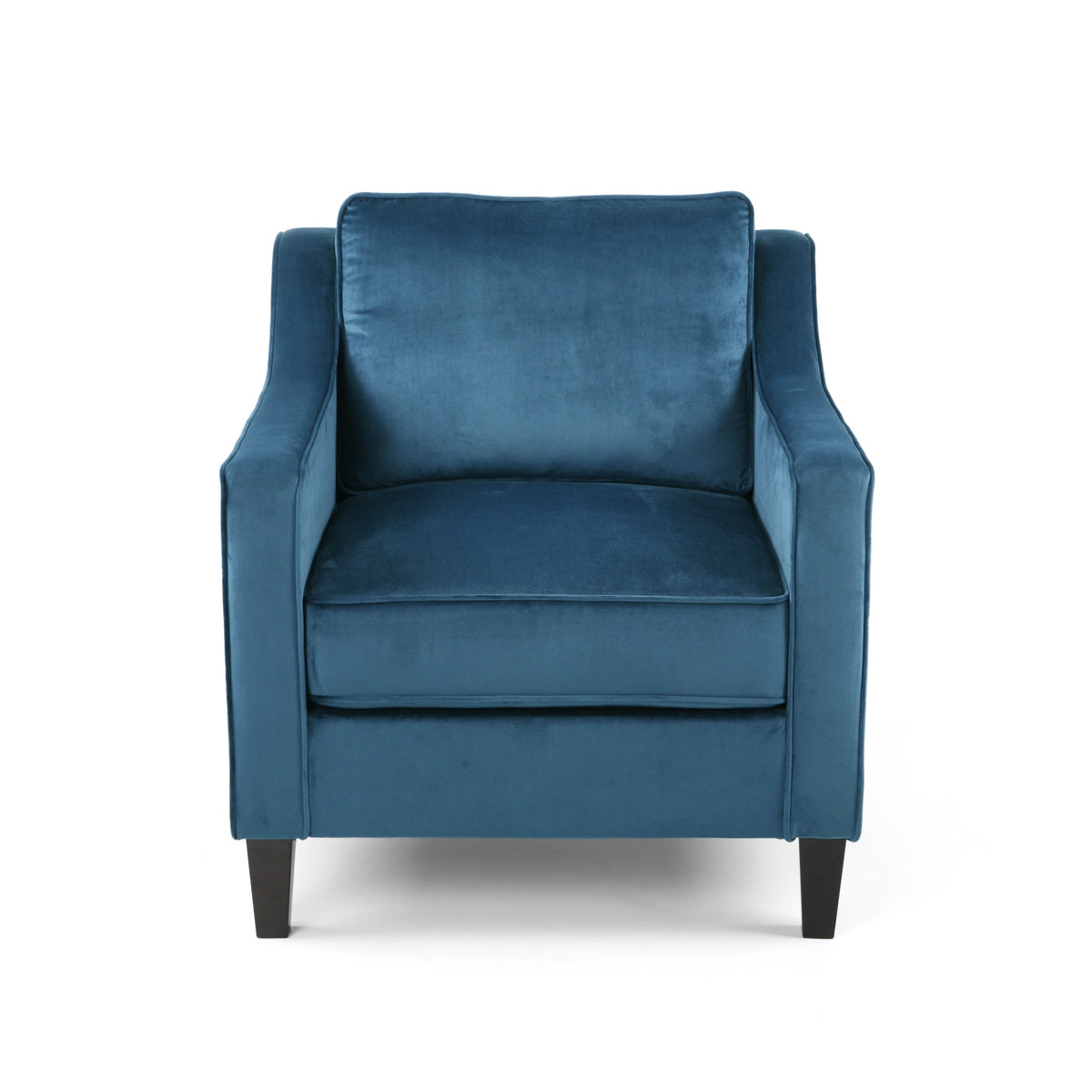 Blue Velvet Upholstered Club Chair with Contemporary Design - Blue