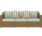 Rattan Wicker Outdoor Sofa with Cushions and Throw Pillows