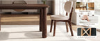 63-Inch Walnut-Finish Dining Set with 4 Upholstered Chairs