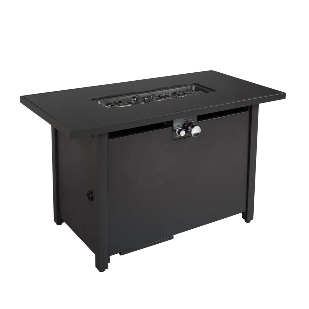 Rectangle Fire Pit with Fuel Versatility – Black