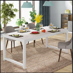 Large Executive Desk with Thick Frame - White