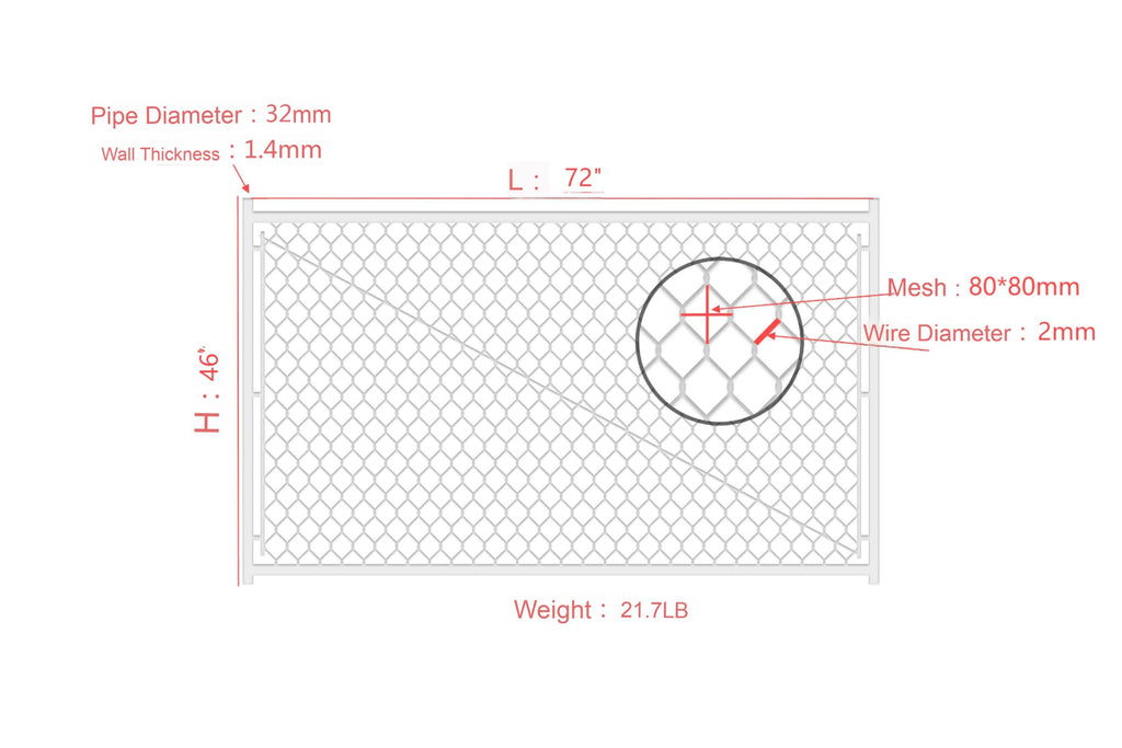 Adjustable Chain Link Walk Gate Kit with Heavy-Duty Construction - Silver