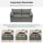 Modern Loveseat Sofa with Side Storage Pockets - Green, Beige, or Dark Gray