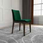 Mid-Century Modern Solid Wood Dining Chair Set with Fabric Upholstery - Multiple Colors
