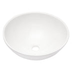 Modern Ceramic Circular Vessel Bathroom Sink with Stain Resistant Finish - White