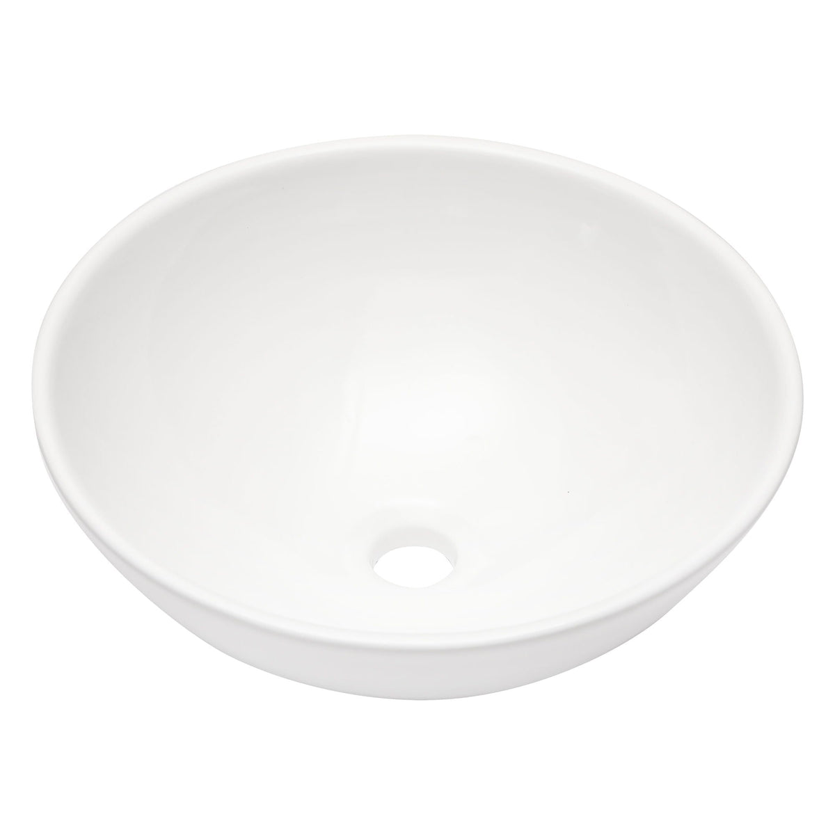 Modern Ceramic Circular Vessel Bathroom Sink with Stain Resistant Finish - White