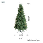 6.5 FT Slim Realistic PE/PVC Hybrid Christmas Tree