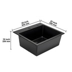 25 Inch Granite Kitchen Sink with Scratch Resistance - Matte Black