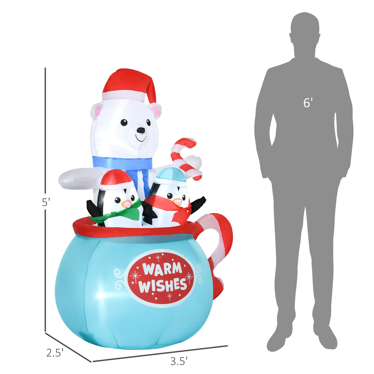 Outsunny 5ft Christmas Inflatable Outdoor Decoration