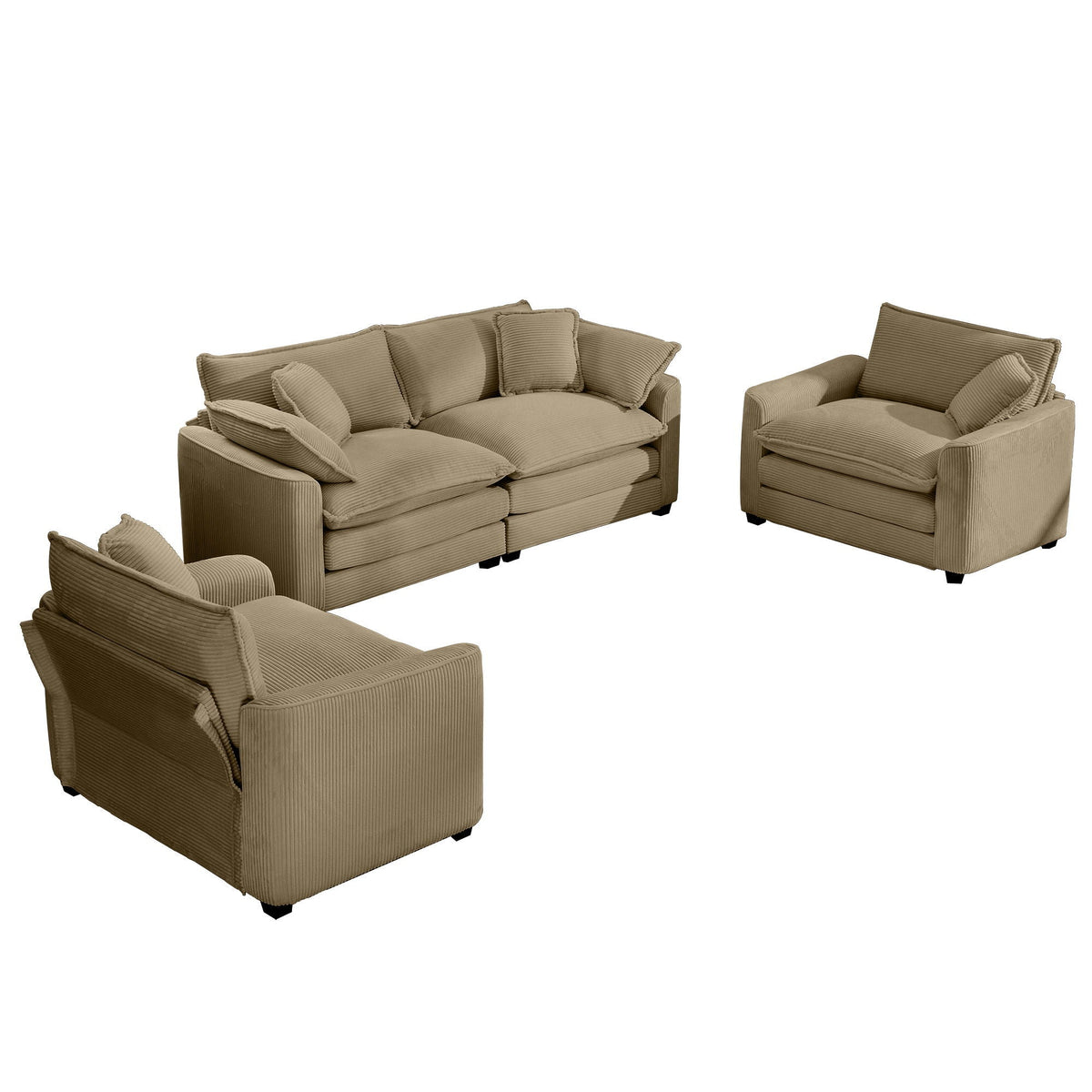 Oversized Deep-Seat Fabric Sofa & Chair Sets