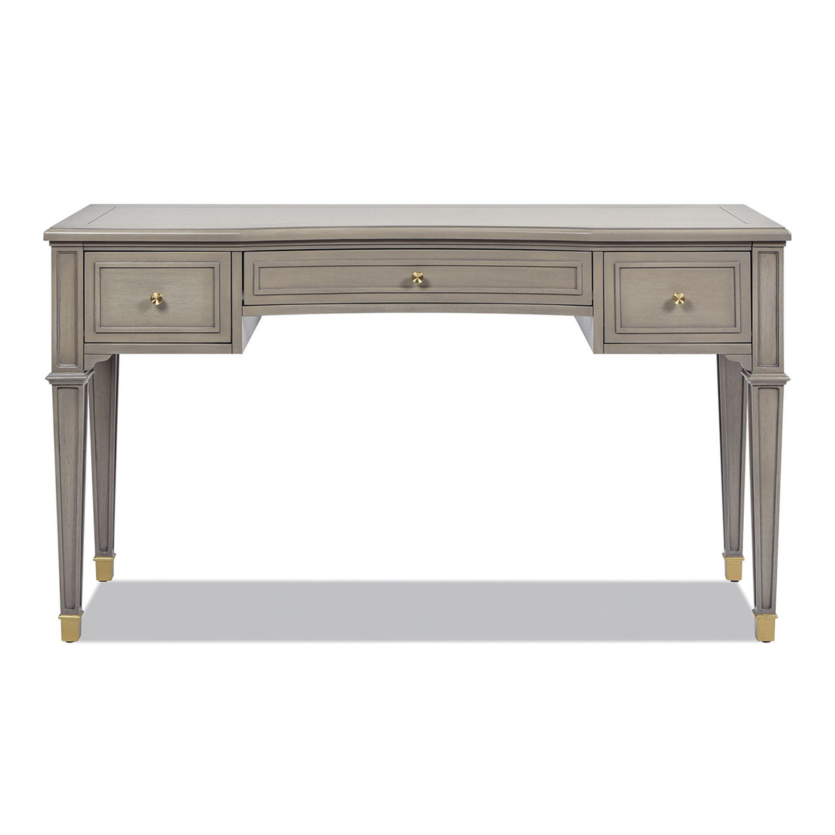 Dauphin 3 Drawer Executive Desk with Soft-Close Drawers - Light Brown or Gray