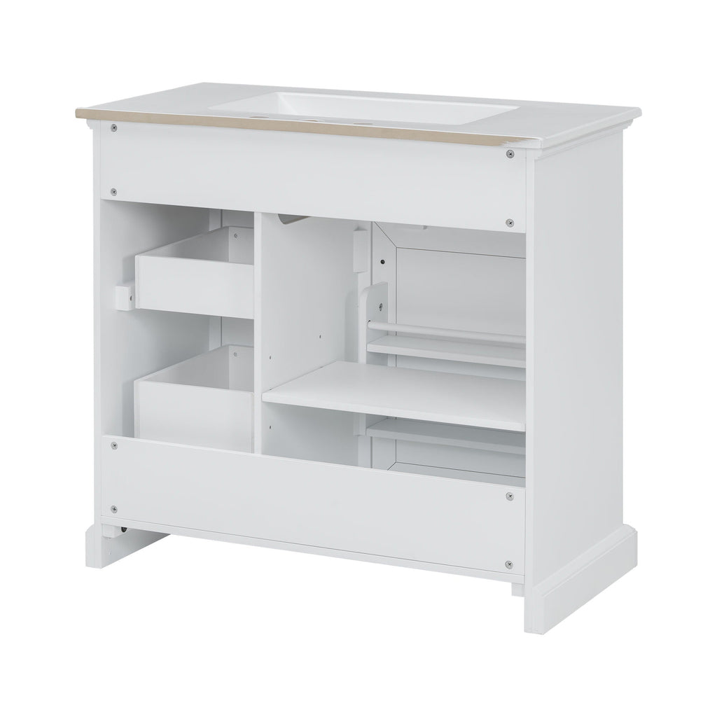 36" Bathroom Vanity with Sink and Soft Close Hinges - Dark Gray or White