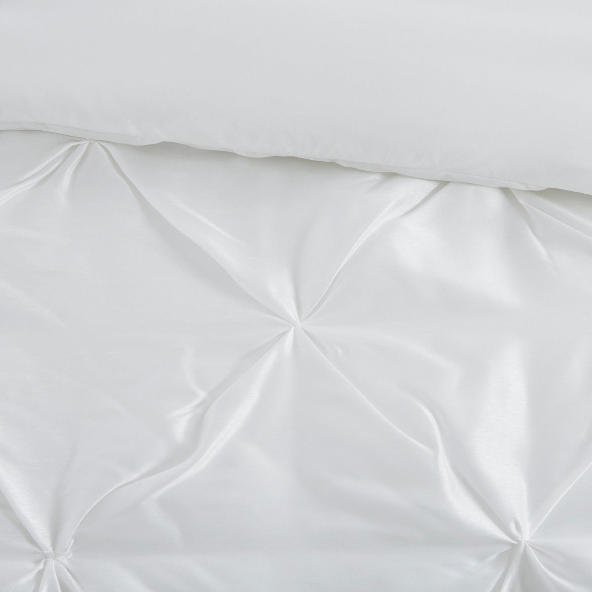7 Piece Tufted Comforter Set with Hypoallergenic Filling - White