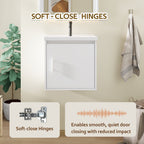 20" Floating Bathroom Vanity with Soft-Close Doors - White