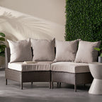 Pt Limon Modern Outdoor Single Sofa with Iron Frame – Pearl Silver or Light Brown
