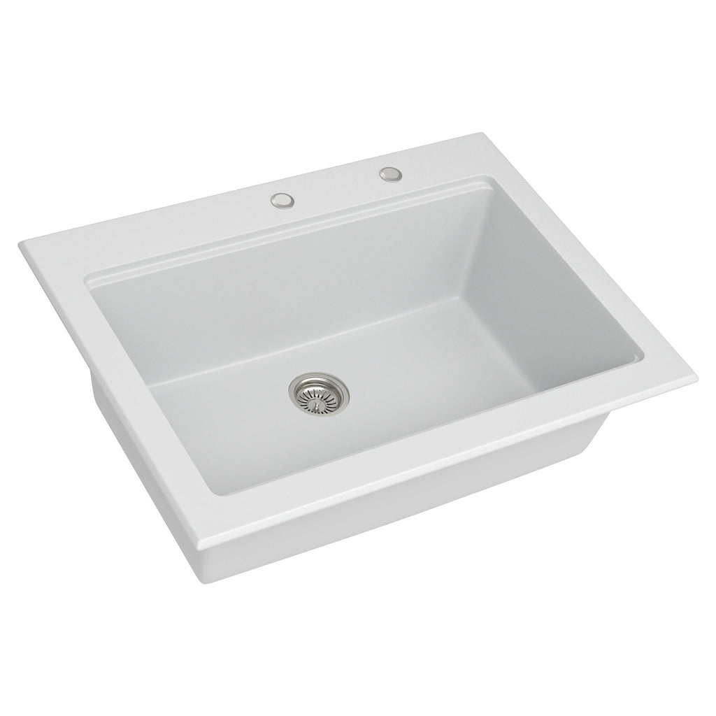 Quartz Kitchen Sink 30" x 22" Granite Composite Workstation Drop In - White