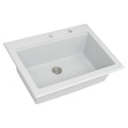 Quartz Kitchen Sink 30" x 22" Granite Composite Workstation Drop In - White