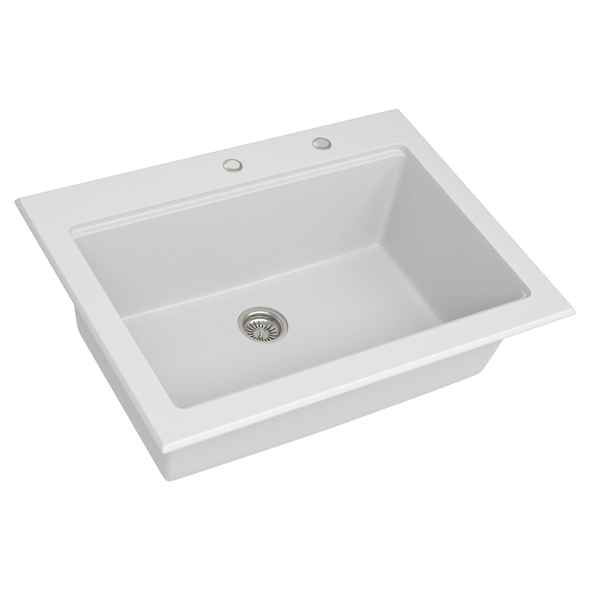 Quartz Kitchen Sink 30" x 22" Granite Composite Workstation Drop In - White