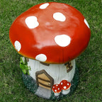 13.4" Mushroom House Garden Stool